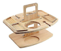 Bärbart Trä Picknickbord Utomhus Picknickbord Bärhandtag Avtagbar Vinglashållare Snacks F