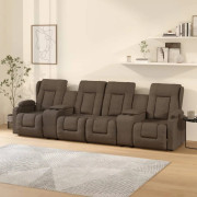Mooistoerwonen Massagefåtölj 4-sits justerbar med mugghållare tyg taupe