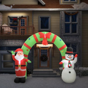 vidaXL Uppblåsbar juldekoration jultomte & snögubbe LED 280 cm