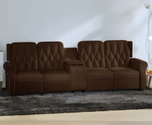Mooistoerwonen Massagefåtölj 4-sits justerbara mugghållare konstläder brun