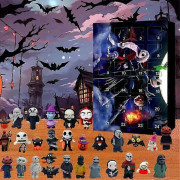 Halloween Nedräkningskalender 2024, Nightmare Before Xmas Adventskalender Blind Box, Läskiga Dockor Skräckfigurer Presenter till Barn Ny Ankomst D