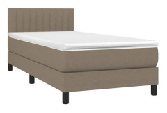 Maison Exclusive - Sängbotten med ribbor och madrass Taupe 90x190 cm Tyg