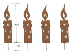 Set med 4 snöflingeljusinsatser för blomkruka - Trädgårdsdekoration i metall
