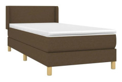 Maison Exclusive - Sängbotten med ribbor och madrass Mörkbrun 90x200 cm