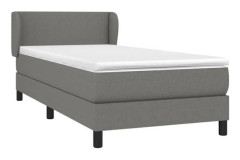 Maison Exclusive - Sängbotten med ribbor och mörkgrå madrass 100x200cm Tyg