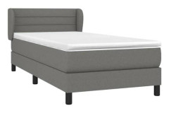 Maison Exclusive - Sängbotten med ribbor och mörkgrå madrass 100x200cm Tyg