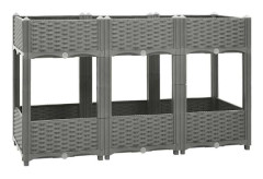 Höjd säng - Exklusivt hus - 120x40x71 cm - Polypropen - Ljusgrå rottingutseende ljusgrått