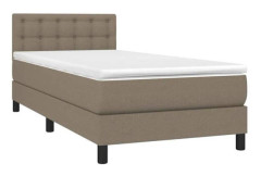 Maison Exclusive - Sängbotten med ribbor och madrass Taupe 80x200 cm Tyg