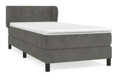 Maison Exclusive - Sängbotten med ribbor och mörkgrå madrass 90x190 cm Sammet