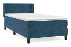 Maison Exclusive - Sängstomme med ribbotten och mörkblå madrass 100x200 cm