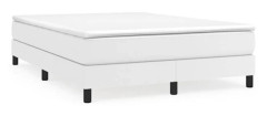 Maison Exclusive - Sängbotten med lameller och madrass Vit 140x190cm Simil läder