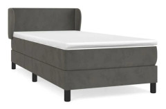 Maison Exclusive - Sängbotten med ribbor och mörkgrå madrass 90x190 cm Sammet