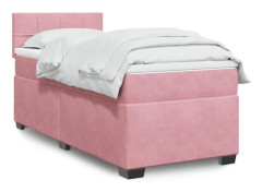 Maison Exclusive - Sängbotten med latex och rosa madrass 100x200 cm Sammet