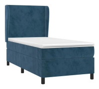 Maison Exclusive - Sängbotten med ribbor och mörkblå madrass 90x190 cm