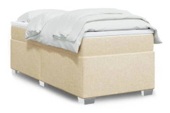 Sängram med madrass - Exklusivt Hem - 100x200 cm - Cremefärgad Sammet - 2 platser