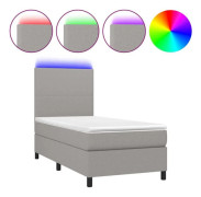 Maison Exclusive - Sängbotten med ribbor inklusive madrass och LED Ljusgrå 80x200cm