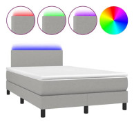 Maison Exclusive - Sängbotten med lameller sängmadrass LED Ljusgrå 120x200 cm Tyg