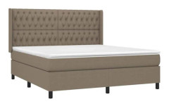 Maison Exclusive - Sängbotten med lameller och madrass Taupe 180x200 cm Tyg