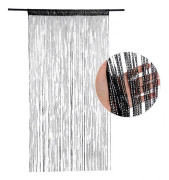 Snörgordiner Dörr Myggardin, Elegant Avdelare Toffsgardin för Heminredning, Avdelargardin för Dörrar och Fönster, 91x200cm Black