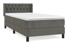 Maison Exclusive - Sängbotten med ribbor och mörkgrå madrass 90x190 cm Sammet