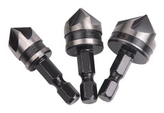 3-delars försänkningsborrsats Hex 12/16/19mm för trä, metall, snabbväxlingsbits
