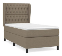Maison Exclusive - Sängbotten med ribbor och matta Taupe 100x200 cm Tyg