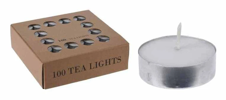 Tealights - 100 Bianchi - 12g - Vit färg - 100-pack