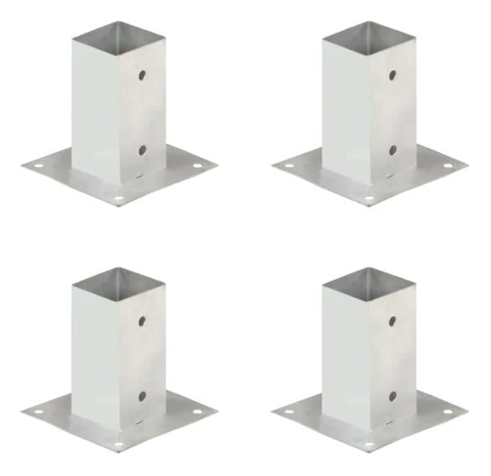 vidaXL Stolpeankare 4 st Galvaniserad Metall 71 mm
