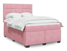 Maison Exclusive - Sängbotten med resårbotten och Rosa madrass 160x200 cm Sammet