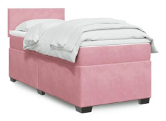 Maison Exclusive - Sängbotten med lameller och rosa madrass 90x200 cm Sammet