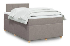 Maison Exclusive - Bäddbotten med lameller och madrass Taupe 120x200 cm Tyg