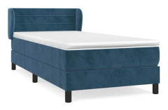 Maison Exclusive - Sängbotten med lameller och mörkblå madrass 80x200 cm Sammet