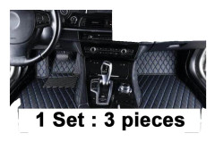 Bilmatta, lyxig omgivningsdesign, skräddarsydd passform för Seat Leon MK2,LHD SVART BLÅ-1