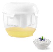 Grekisk Yoghurt Sil, Finmaskig Yoghurtmaskin Sil med Lock, Ost Yoghurtmaskin, Återanvändbar Yoghurt Sil (Rund Vit)