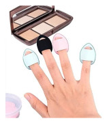 5 st Fingerpuderpuff Tejp Handtag Smink Mini Puderpuff Foundation Svamp Mineralpuder Våt Torr Sminkverktyg