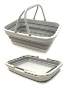 Vikbar med handtag - Bärbar utomhus picknickkorg/picknickplats - Hopfällbar shoppingväska - Utrymmesbesparande förvaringslåda