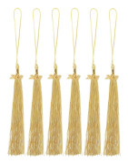 6 st hatt tofs berlock tofs berlocker hatt tofs examensfest tillbehör Gyllene 40CM Gyllene 40CM