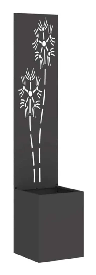 Trädgårds integritetsskärm Svart 32 x 140 cm Kallvalsat stål