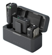 DJI Mic x 2 Mottagare x 1 Laddning Trådlös Lavalier Mikrofon Sändningsavstånd 250m 15 timmar Drift Brusreducering Kompatibel med PC iPhone svart