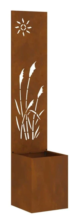 Trädgårds integritetsskärm Rostig 32 x 140 cm cortenstål