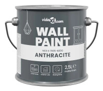 Premium inomhusfärg Antracit 2,5 L - Vattenbaserad och tvättbar | Färg: Antracit | Storlek: 2,5 L