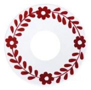 Ljusmanschett Blombård Vit/Röd