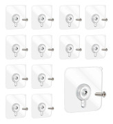 12 stycken 60 x 60 mm Avtagbara Självhäftande Skruv Väggfästen Självhäftande Pinnar Inga Ränder Ingen Borrning Krävs[HK]