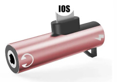 In 1 Audio Hörlurar Laddning Dubbel Adapter Splitter För Iphone Huawei För 3,5 mm Hörlursuttag Aux Kabelkontakt Blixt Rosa För IOS