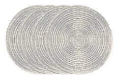 Vävda Runda Bordstabletter Set, 4-pack 30cm Bomullsunderlägg (beige)