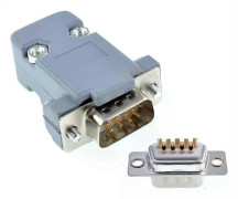 DB9 D-sub-kontakter Plugg RS232 COM 9-stiftsuttag Adapter Hona Hane Plastfodral