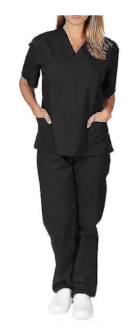 Unisex Läkarrock & Byxor Scrub Set Sjuksköterska Tandläkare Dräkt För Medicinskt Användning B (Ruipei)