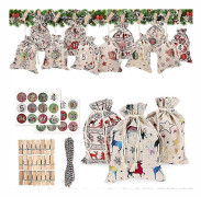 24 Adventskalenderpåsar av Filt, 24 Adventskalendrar att Fylla, DIY Julklappspåsar, Julkalender Hantverksset, Tygpåsar Adventskalender