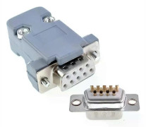 DB9 D-sub-kontakter Plugg RS232 COM 9-stiftsuttag Adapter Hona Hane Plastfodral