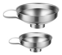 Rostfritt stål Hushållstratt med bred öppning Salladsdressingstratt med stor diameter Sylttratt Silver Vit